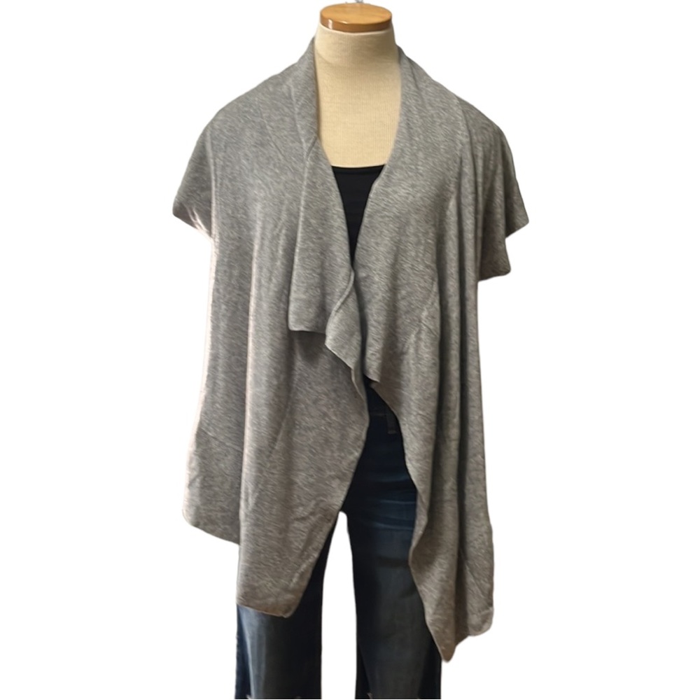 Ted Baker Open Front Hi-Lo Wrap Cardigan, Gray, Small